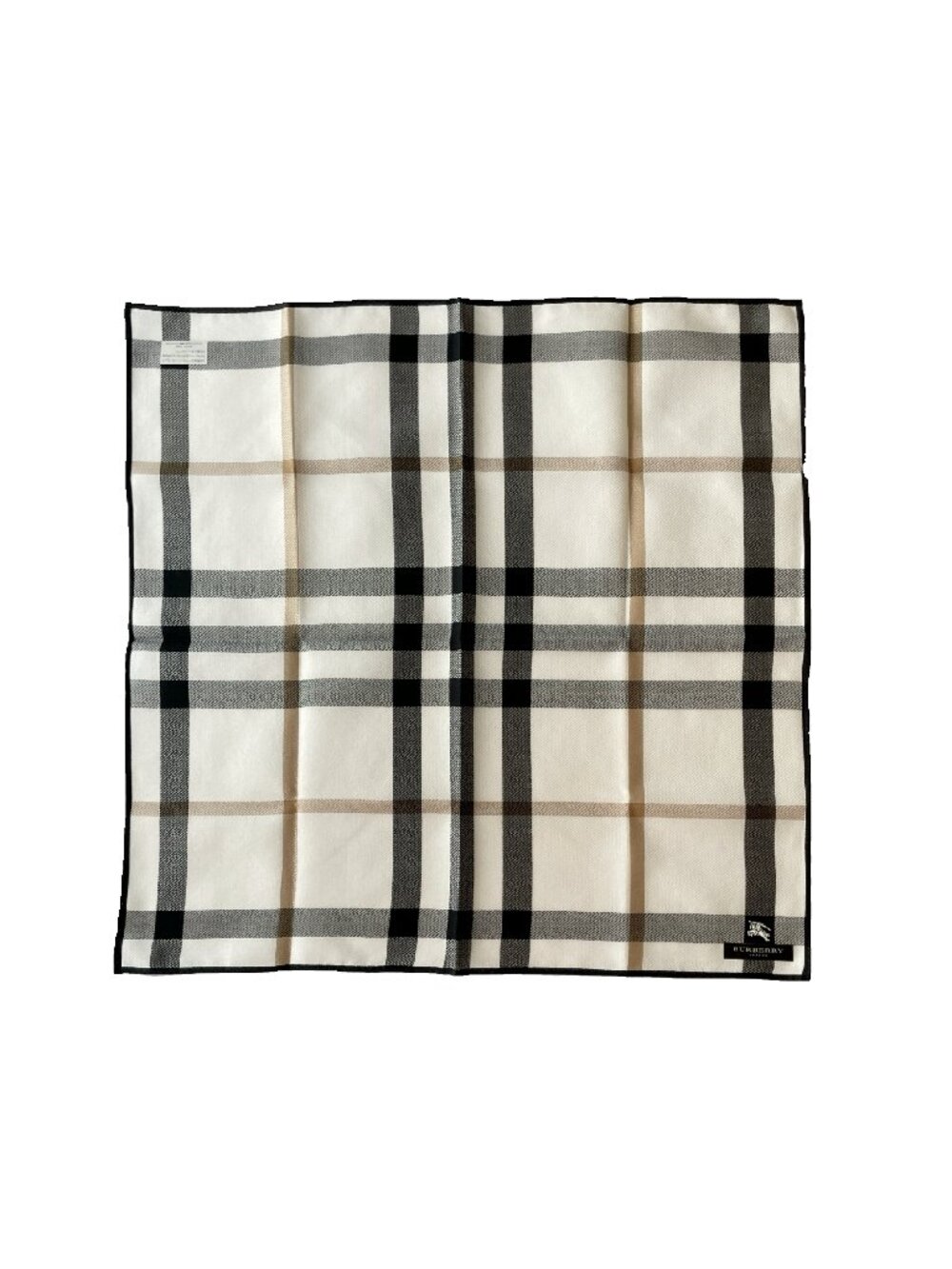 Burberry London Check Cotton Scarf NWT Japan Licensed 18.5” Knight Logo